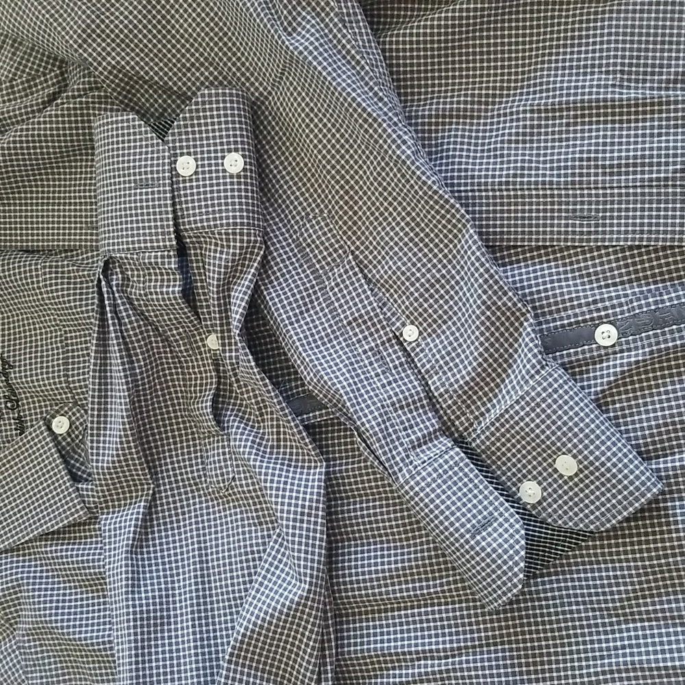 English Laundry Gray and White Plaid Shirt - Size 16 34/35 - Picture 5 of 9